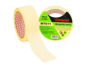 Малярная лента Vintanet 120С, MT611, 160 мкм, 48мм х 25м MT6114825