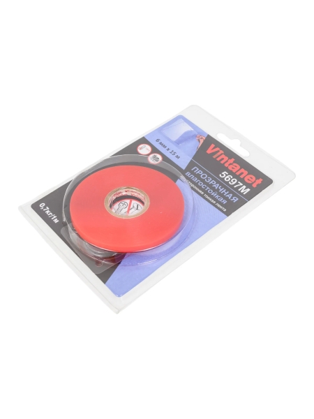 Двусторонняя лента на ПЭТ основе Vintanet 5697М прозрачная, влагостойкая, 6 мм х 15 м 5697M 6MMX15M