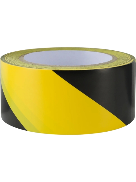 Односторонняя ПВХ лента для разметки Vintanet 411 черно-желтая, 50 мм, 33 м 411YBL