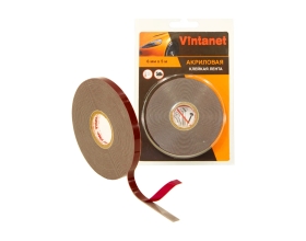 Клейкая двусторонняя акриловая лента Vintanet VN8049, цвет серый, 6 мм х 5 м VN804965