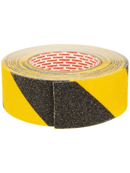 Противоскользящая лента Vintanet AS60, средней зернистости, черно-желтая, 50мм х 10м AS605010BY