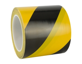 Лента односторонняя ПВХ для разметки Vintanet 511, черно-желтая, 150 мкм, 100 мм, 33 м 511YBL 100MMХ33M