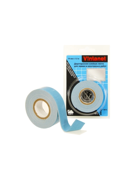 Двусторонняя клейкая лента для зеркал и монтажных работ VINTANET VN819, 19 мм х 1,5 м VN8191915