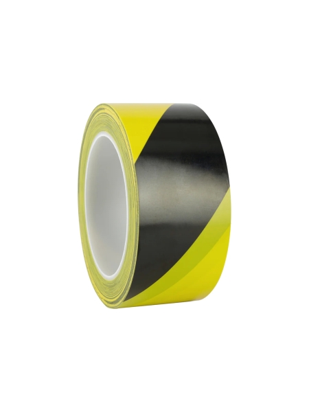 Лента односторонняя ПВХ для разметки Vintanet 911 черно-желтая, 190 мкм, 50мм х 33м 911YBL 50MMХ33M