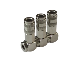 Разветвитель пневматический с вращающимися соединениями (1/4"F; 3 выхода рапид EURO) WIEDERKRAFT WDK-83RT