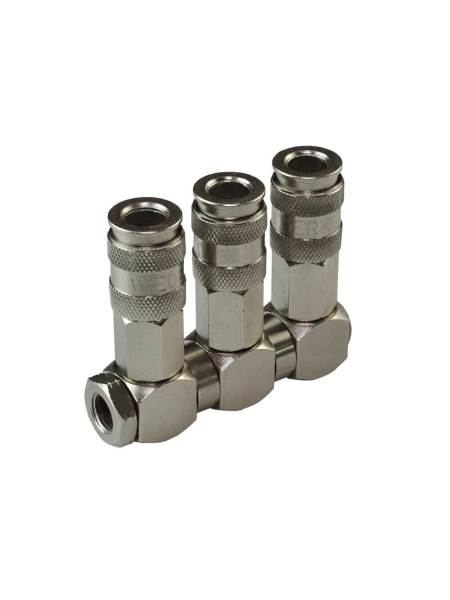 Разветвитель пневматический с вращающимися соединениями (1/4"F; 3 выхода рапид EURO) WIEDERKRAFT WDK-83RT