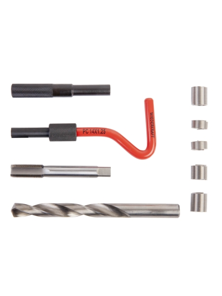 Набор для восстановления резьбы WIEDERKRAFT М14 M14x1.25 16 предметов WDK-ST1412
