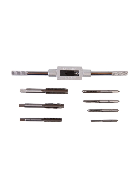 Набор метчиков WIEDERKRAFT М3 - 12, 8 предметов, метрическая резьба WDK-TS0312