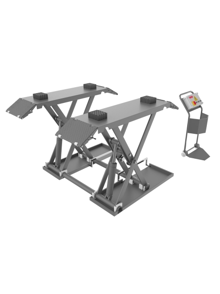 Ножничный подъемник WIEDERKRAFT 3.5 т, напольный, незаглубляемый, 110-1000 мм, 380 В WDK-505Z