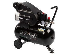 Масляный поршневой компрессор с прямым приводом WIEDERKRAFT 225 л/мин, 24л., WDK-90225