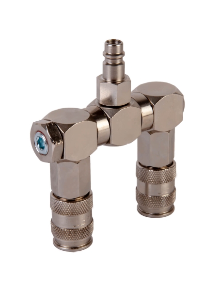 Разветвитель пневматический с вращающимися соединениями ( 2 выхода рапид EURO) WIEDERKRAFT WDK-83RLL