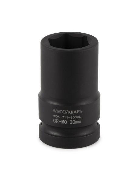 Головка торцевая ударная глубокая 6-гранная (30 мм; 1") WIEDERKRAFT WDK-711-8030L