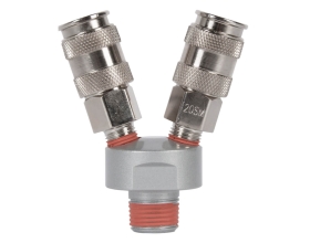 Разветвитель пневматический V-образный (1/4"; рапид EURO) WIEDERKRAFT WDK-82MV