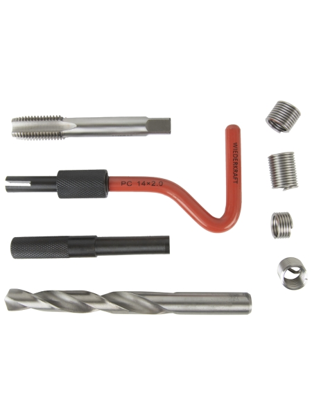 Набор для восстановления резьбы WIEDERKRAFT M14x2, 16 предметов WDK-ST1420