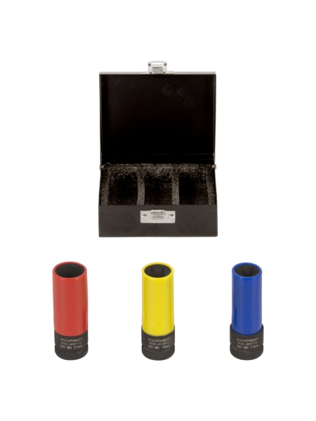 Набор ударных головок тонкостенных (3 шт, 1/2", 17-21 мм) с увеличенным рабочим ресурсом WIEDERKRAFT WDK-703HD