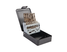 Набор сверл по металлу в металлическом кейсе (19 шт; 1-10 мм; шаг 0.5 мм; HSS-Co) WIEDERKRAFT WDK-DC19