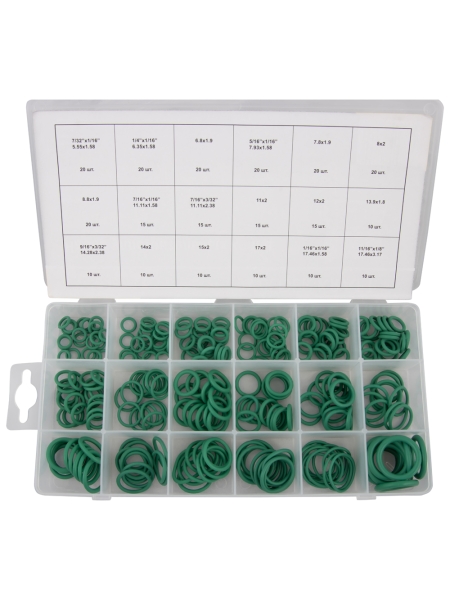 Набор уплотнительных колец резиновых, бензомаслостойких, термостойких для кондиционеров авто, 270шт WIEDERKRAFT WDK-214044