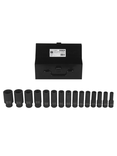 Набор головок ударных глубоких (15 пр, 1/2" 10-32 мм) WIEDERKRAFT WDK-710BL