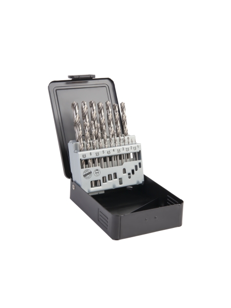 Набор сверл по металлу в металлическом кейсе (19 шт; 1-10 мм; шаг 0.5 мм; HSS-G) WIEDERKRAFT WDK-DG19