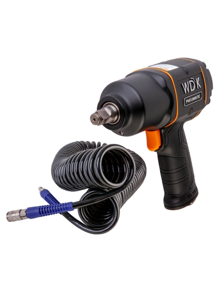 Пневматический ударный гайковерт со спиральным шлангом WDK-20440H10