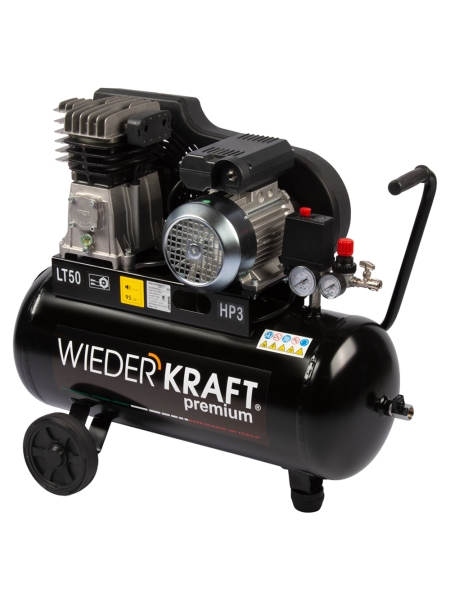 Двухцилиндровый ременной компрессор WIEDERKRAFT 50л 320л/мин WDK-90532