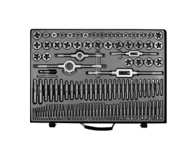 Набор метчиков и плашек М2-М18 WIEDERKRAFT 110 предметов, метрическая резьба WDK-DTM3110