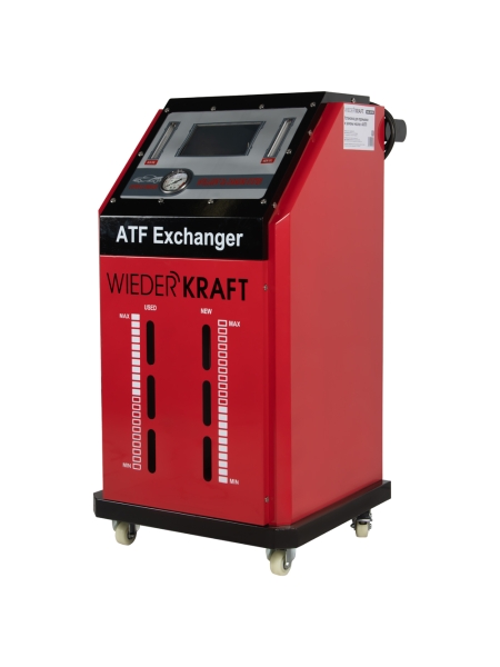 Установка для замены масла в АКПП, WIEDERKRAFT сенсорный дисплей 7", баки 2х15л, база данных WDK-ATF988