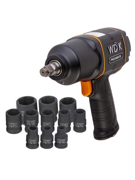 Пневматический ударный гайковерт с ударными головками WDK-20440SK