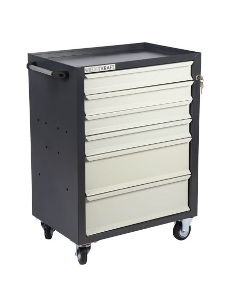 Инструментальная тележка WIEDERKRAFT 670x450x930 6 ящиков 4x87мм 2x179мм серый/с-серый WDK-606GG