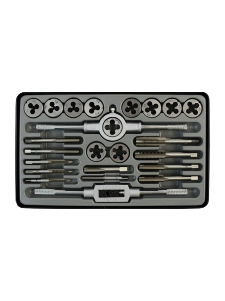 Набор метчиков и плашек М5-М12 WIEDERKRAFT 24 предмета, метрическая резьба WDK-DTM3024