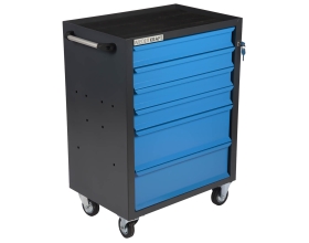 Инструментальная тележка WIEDERKRAFT 670x450x930 мм, 6 ящиков, 4x87мм, 2x179мм, серый/синий WDK-606GB