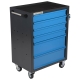 Инструментальная тележка WIEDERKRAFT 670x450x930 мм, 6 ящиков, 4x87мм, 2x179мм, серый/синий WDK-606GB