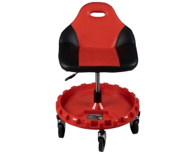 Табурет механика WIEDERKRAFT с лотком для инструмента, микролифтом, мягким покрытием и спинкой WDK-86012