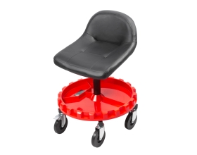 Рабочий стул для автослесаря, детейлинга WIEDERKRAFT с лотком для инструмента WDK-86019