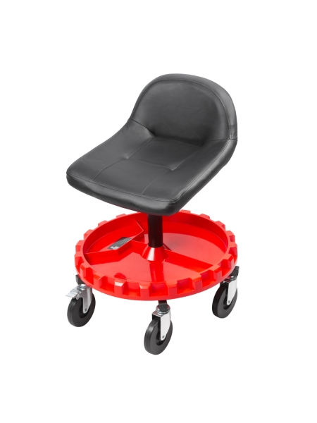 Рабочий стул для автослесаря, детейлинга WIEDERKRAFT с лотком для инструмента WDK-86019