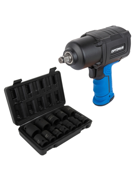 Пневматический ударный гайковерт с ударными головками OPT-PW2050SK