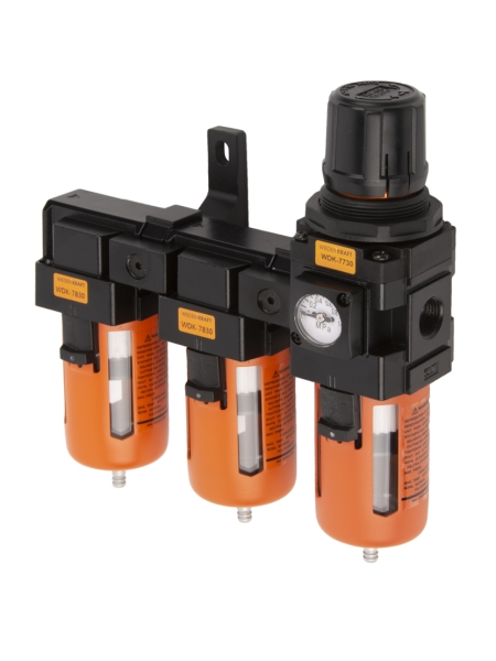 Модульная группа с тремя влаго-маслоотделителями и регулятором давления WIEDERKRAFT WDK-70733