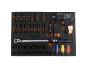 Набор пневматического и динамометрического инструмента WIEDERKRAFT в ложементе, 37 предметов WDK-3740S
