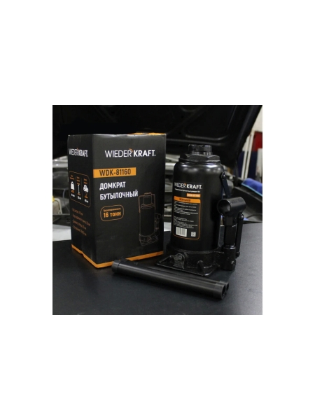 Бутылочный домкрат 16т, гидравлический высота 225-425 WIEDERKRAFT WDK-81160