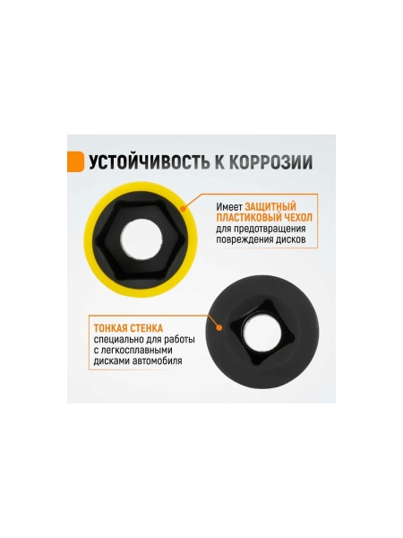 Набор ударных головок тонкостенных (3 шт, 1/2", 17-21 мм) с увеличенным рабочим ресурсом WIEDERKRAFT WDK-703HD