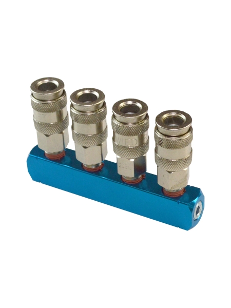 Разветвитель пневматический (1/4"F; 4 выхода рапид EURO) WIEDERKRAFT WDK-84MM