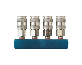 Разветвитель пневматический (1/4"F; 4 выхода рапид EURO) WIEDERKRAFT WDK-84MM