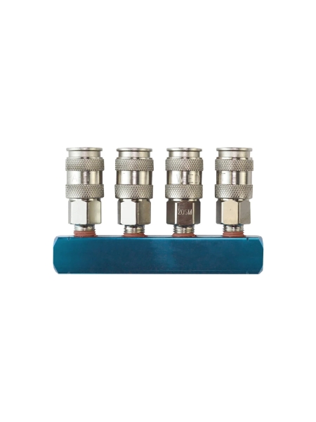 Разветвитель пневматический (1/4"F; 4 выхода рапид EURO) WIEDERKRAFT WDK-84MM