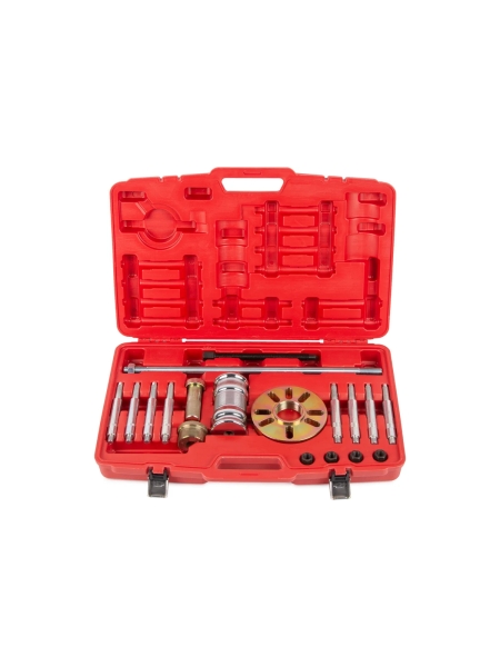 Универсальный съемник ступиц легковых автомобилей WIEDERKRAFT набор 18 предметов WDK-214350