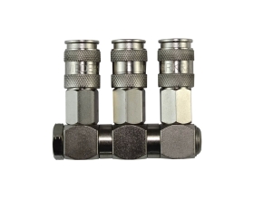 Разветвитель пневматический с вращающимися соединениями (1/4"F; 3 выхода рапид EURO) WIEDERKRAFT WDK-83RT