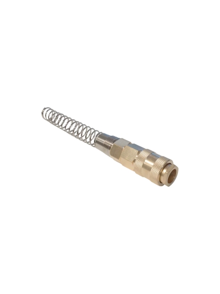 Быстроразъемное соединение пневматическое с пружиной WIEDERKRAFT 10x14 мм, латунь WDK-S40SPB