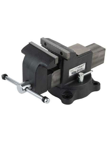 Профессиональные слесарные тиски WIEDERKRAFT поворотные, с наковальней, 125 мм WDK-BV125