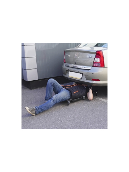 Подкатной пластиковый лежак WIEDERKRAFT 6 поворотных колес, мягкое изголовье WDK-84068