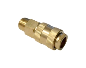 Быстроразъемное соединение пневматическое WIEDERKRAFT с внешней резьбой 3/8 BSPT, латунь WDK-30SMB