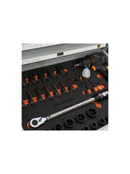 Набор пневматического и динамометрического инструмента WIEDERKRAFT в ложементе, 37 предметов WDK-3740S